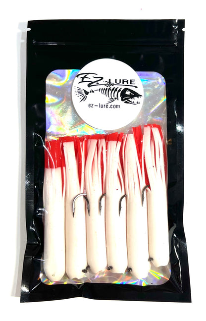 3.5" Tubes Rigged and Ready Lures- 6 Pack - Multiple Colors