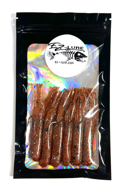 3.5" Tubes Rigged and Ready Lures- 6 Pack - Multiple Colors