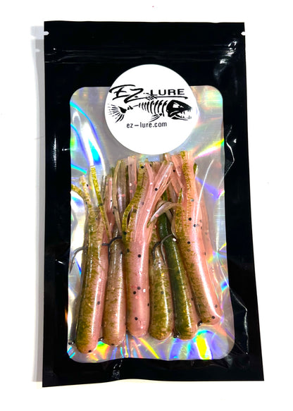 3.5" Tubes Rigged and Ready Lures- 6 Pack - Multiple Colors