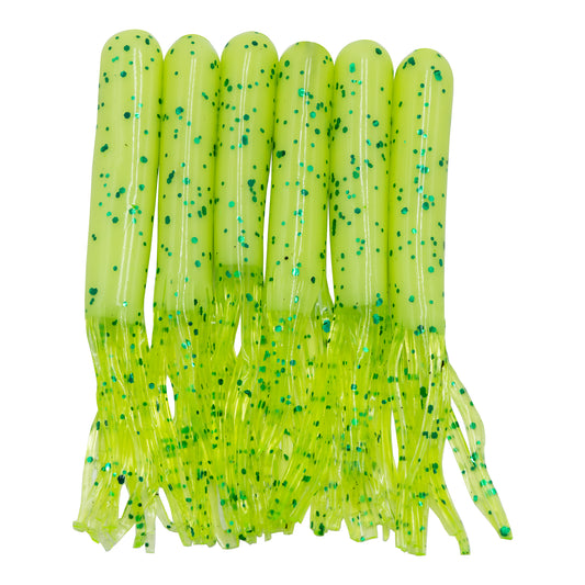 XL 5" Tube Jig 6 Pack - Two-Tone Chartreuse & White