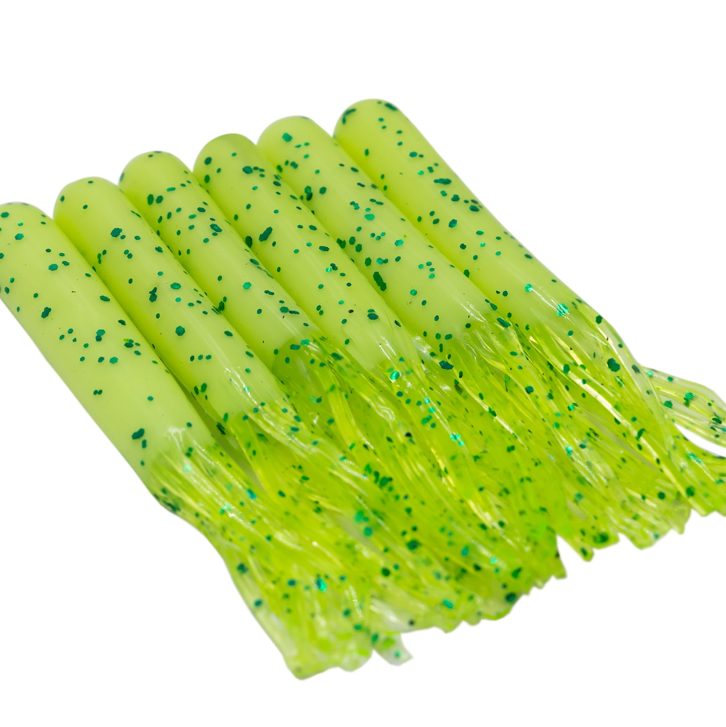 XL 5" Tube Jig 6 Pack - Two-Tone Chartreuse & White