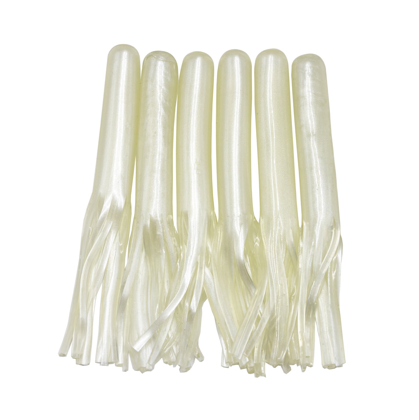 XXL 6" Tube Jig 6 Pack - Pearl White